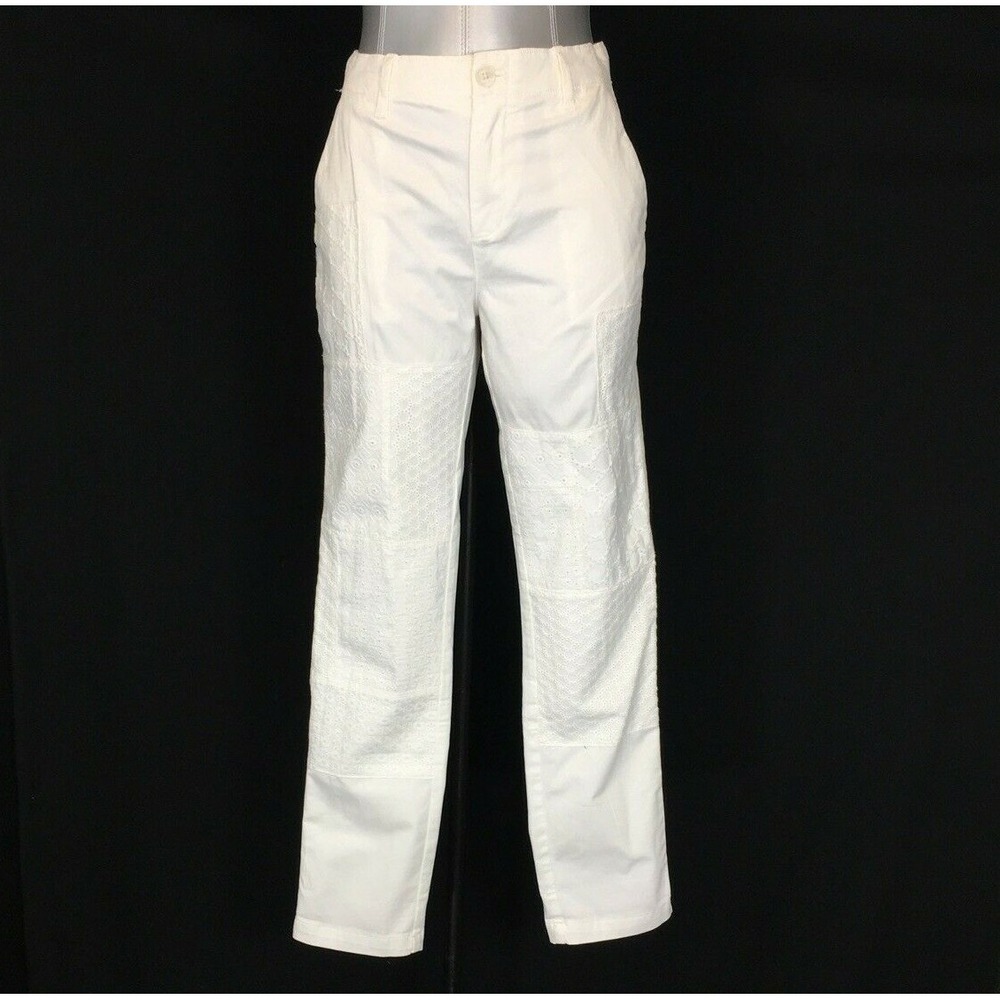 GAP Skinny Pant 0 Girlfriend Chino Eyelet Patchwork 4 Pocket Washable Trendy LN‎